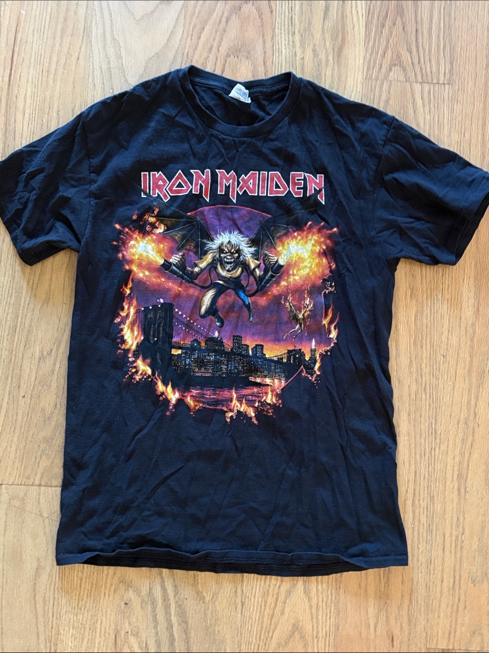 Iron Maiden Black Graphic Short Sleeve Tee - Men